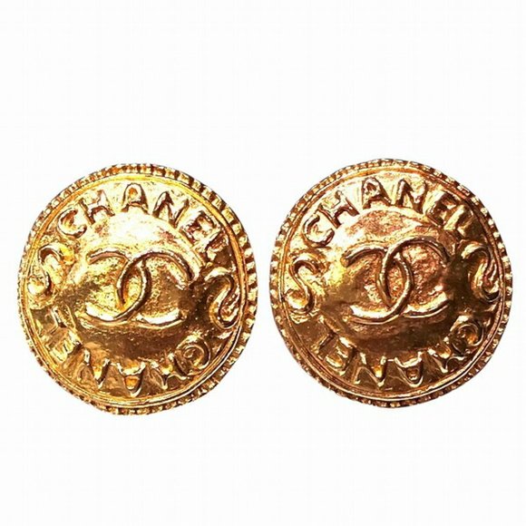 Chanel Coco Mark Gold Gold Plated earring - Picture 1 of 9